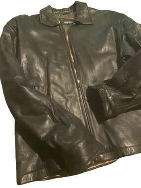 Kasper size large Classic Black Leather Jacket - excellent condition